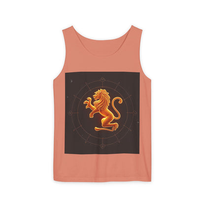 Unisex Garment-Dyed, Tank Top, Leo Design, Space Animal v1, 100% US cotton