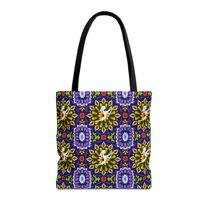 Tote Bag (AOP), Sagittarius, Zodiac v2, Flower Pattern