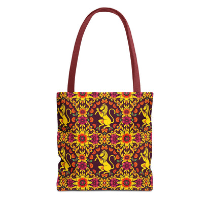 Tote Bag (AOP), Virgo, Zodiac v2, Flower Pattern