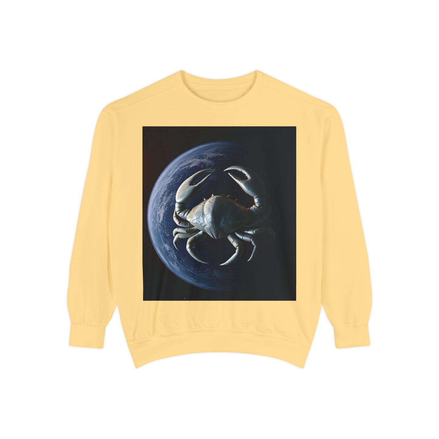 Garment-Dyed Sweatshirt, Unisex, Space Animal Design, Cancer
