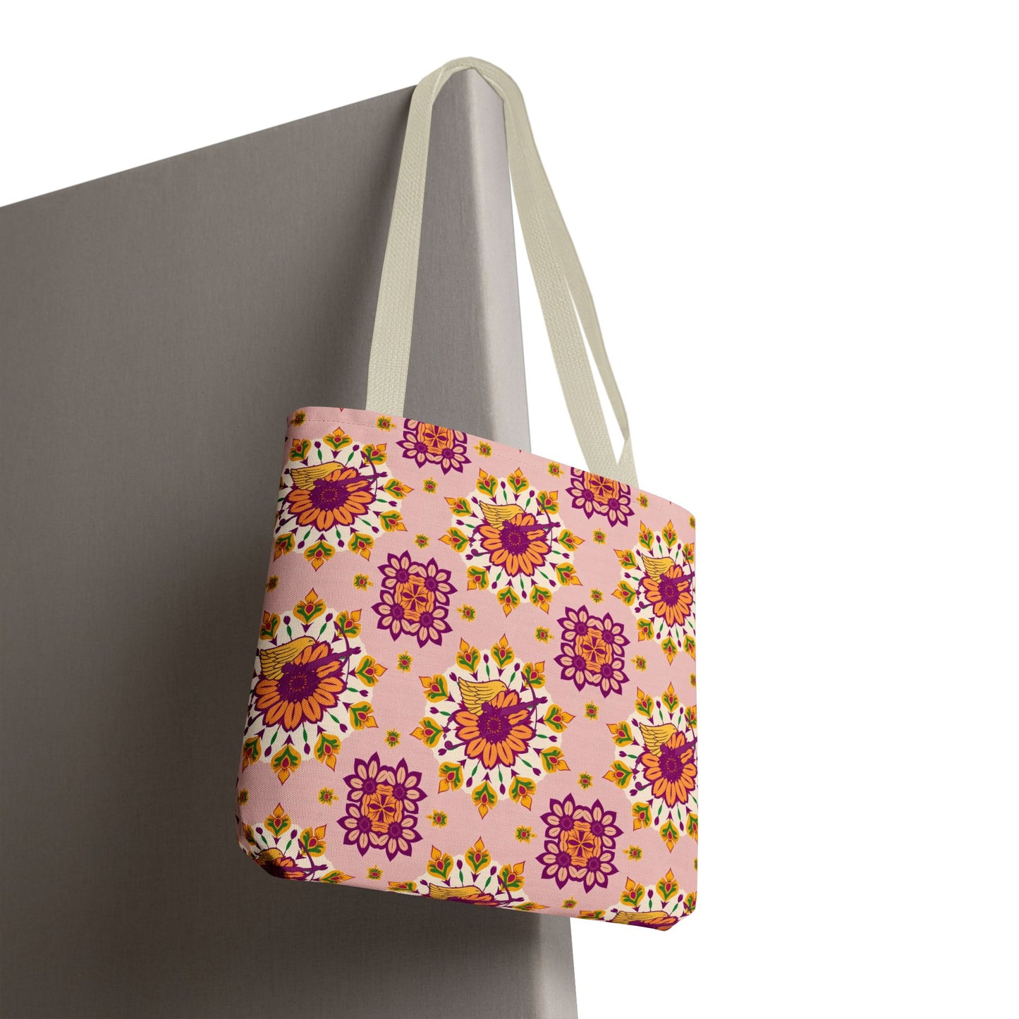 Tote Bag, (AOP), Sagitarius, Zodiac, Flower Pattern