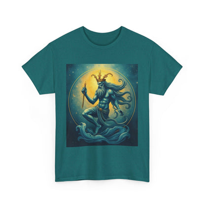 Unisex Heavy Cotton T-Shirt, Aquarius God, Zodiac Design