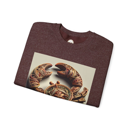 Unisex Heavy Blend™ Crewneck Sweatshirt, Crab Artifact, Cancer Zodiac Design