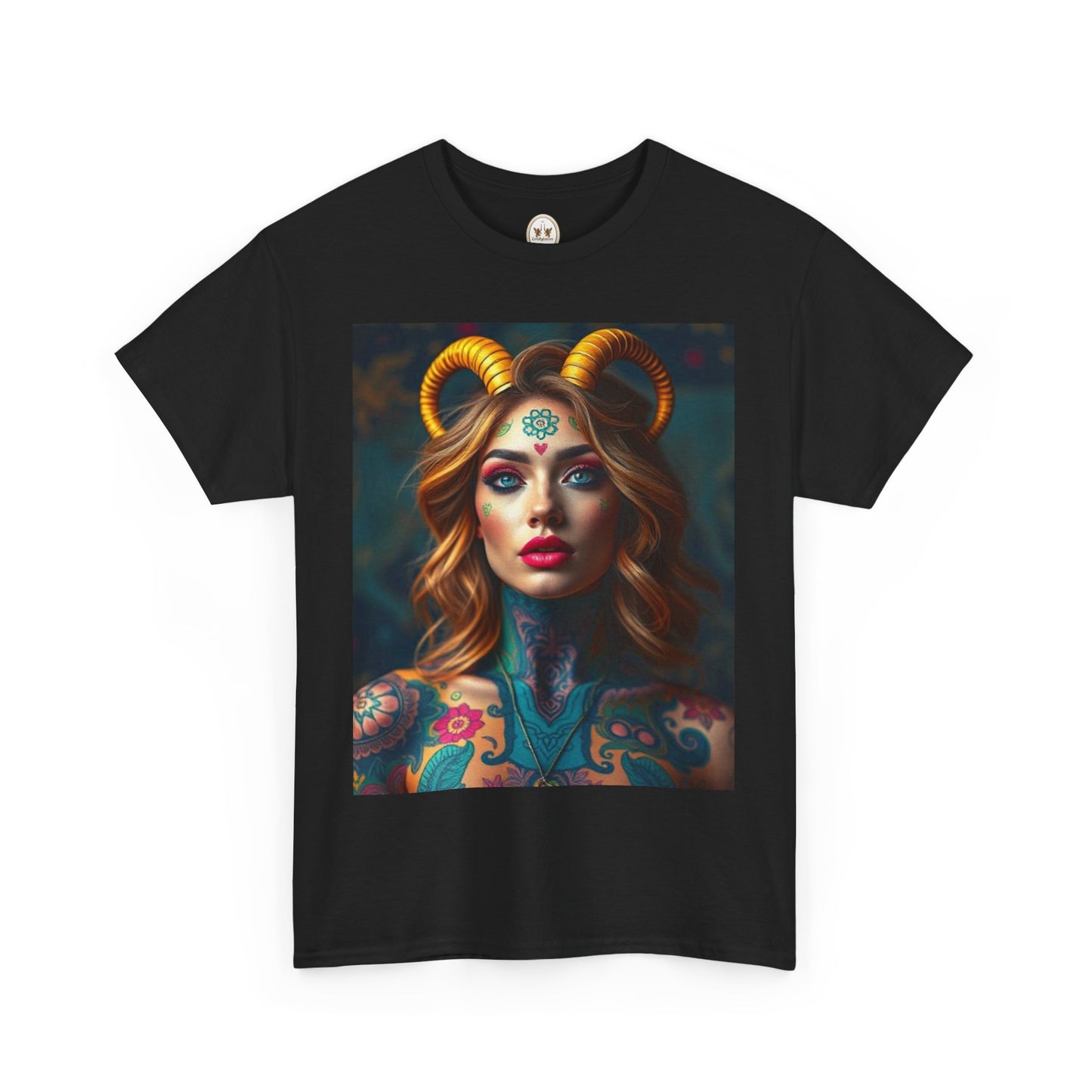 Unisex Heavy Cotton T-Shirt, Capricorn, Zodiac v1, Sexy Art