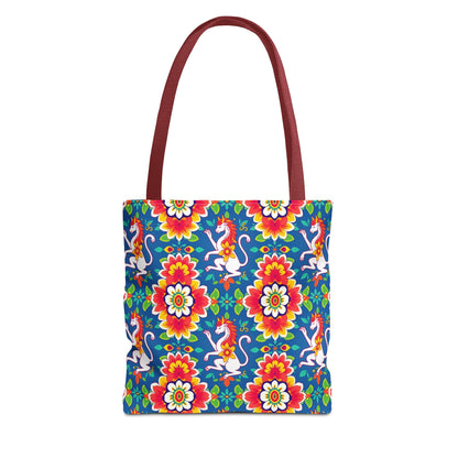 Tote Bag, (AOP), Virgo, Zodiac v2, Flower Pattern