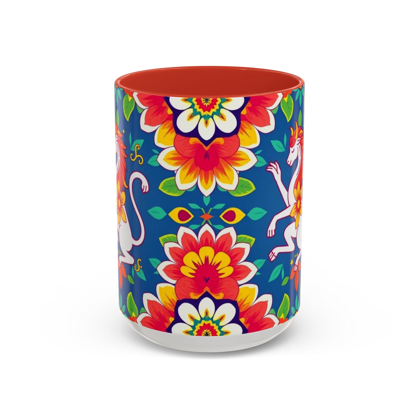 Accent Coffee Mug, Virgo, Zodiac v3. Flower Pattern, (11, 15oz)