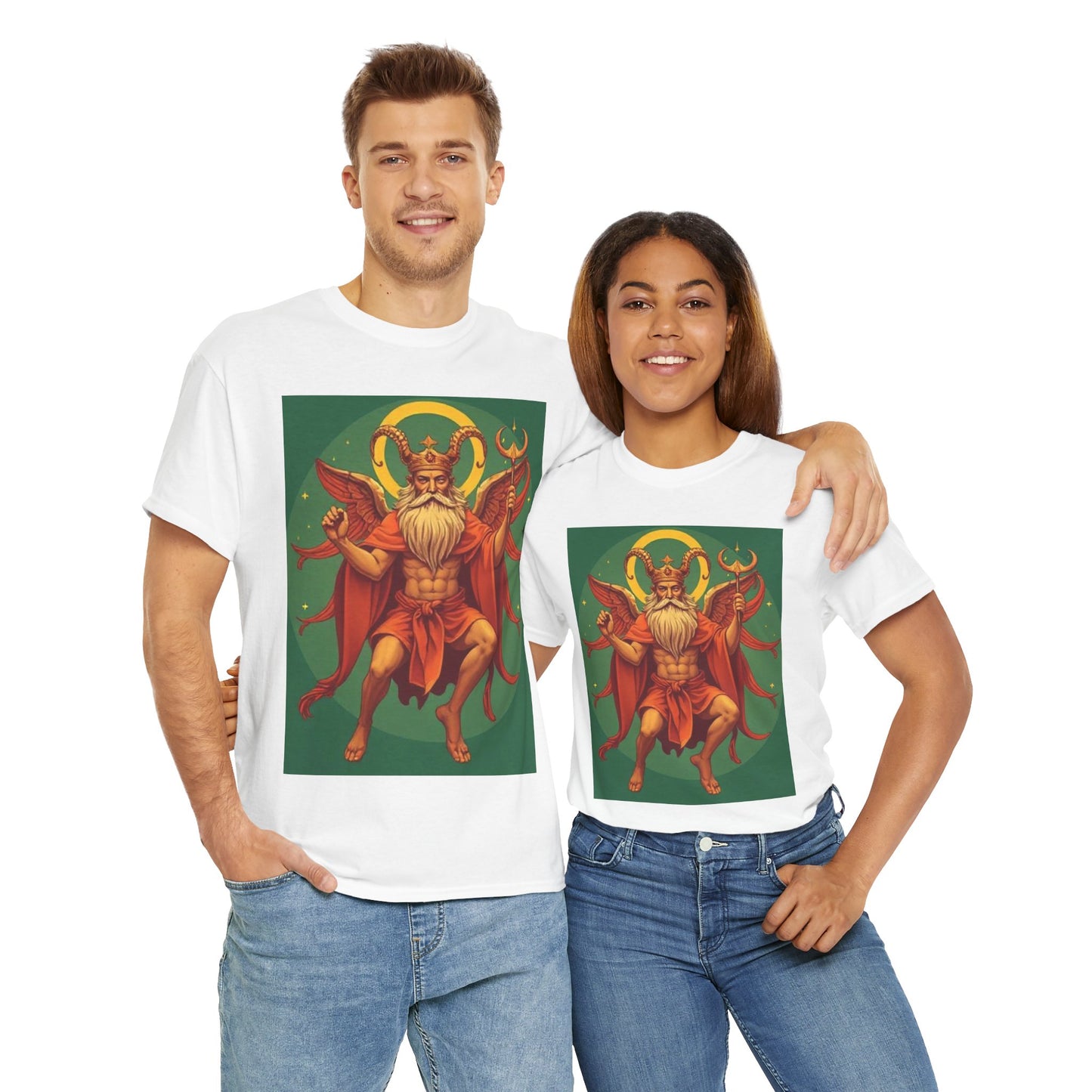 Unisex Heavy Cotton T-Shirt, Aries God, Zodiac Design