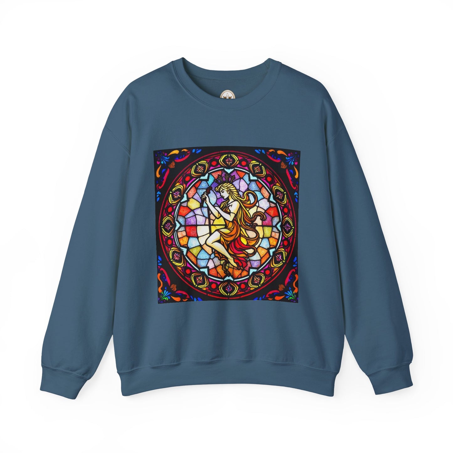 Unisex Heavy Blend™ Crewneck Sweatshirt, Glass, Virgo Zodiac Design