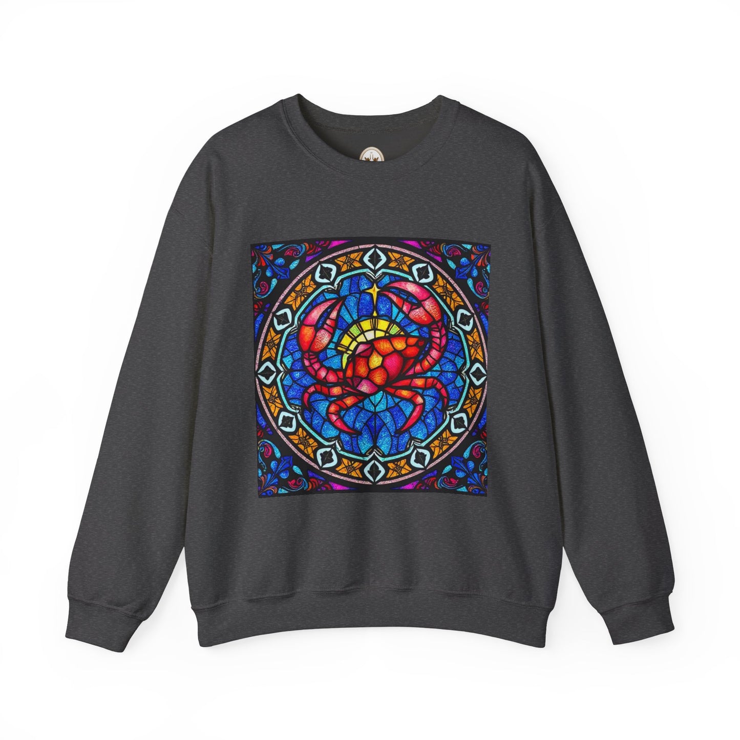 Unisex Heavy Blend™ Crewneck Sweatshirt, Glass 1, Cancer Zodiac Design