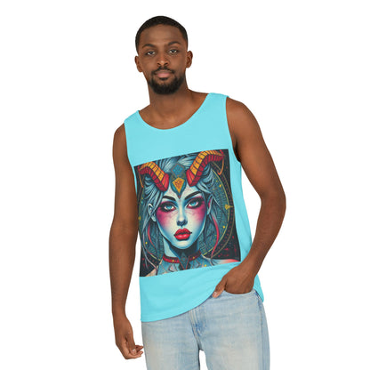 Unisex Garment-Dyed, Tank Top, Capricorn, Pop Art v1, 100% US cotton
