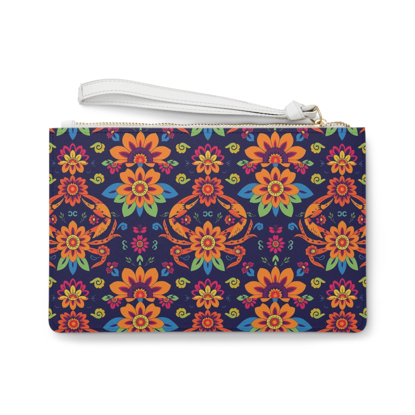 Clutch Bag, Cancer, Zodiac v4, Flower Pattern