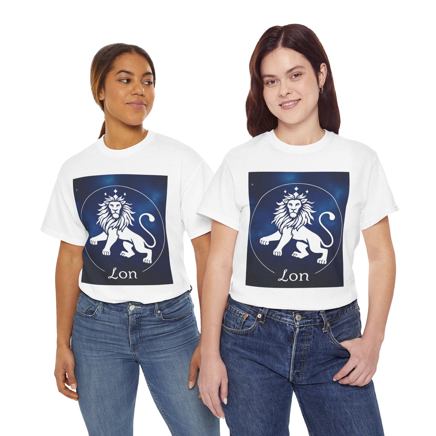 Unisex Heavy Cotton T-Shirt, Space Lion v1, Leo Zodiac Design