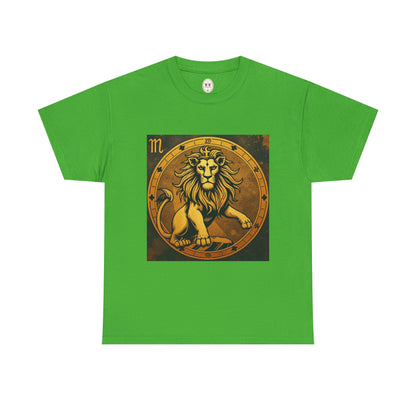 Unisex Heavy Cotton T-Shirt, Gold Lion v1, Leo Zodiac Design