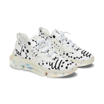 Women's Mesh Sneakers, Constellation & Symbol, Virgo Zodiac Sign, AOP