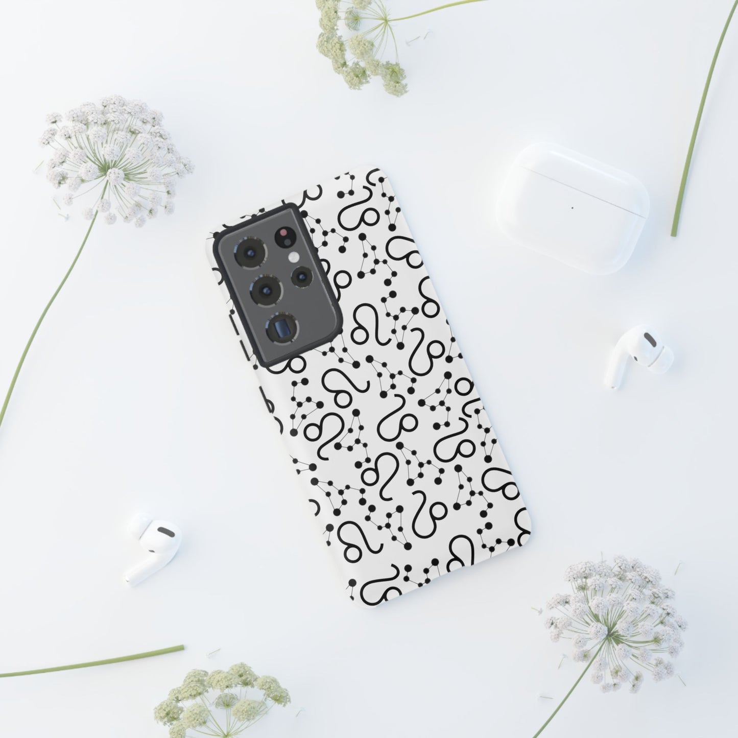 Tough Cases with the Leo Zodiac sign for iPhone, Samsung Galaxy, and Google Pixel devices