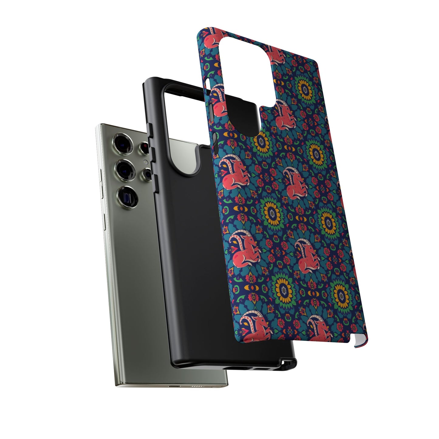 Tough Cases, Capricorn, Zodiac v1, Flower Pattern