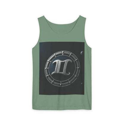 Unisex Garment-Dyed, Tank Top, Gemini Design, Space Symbol v1, 100% US cotton