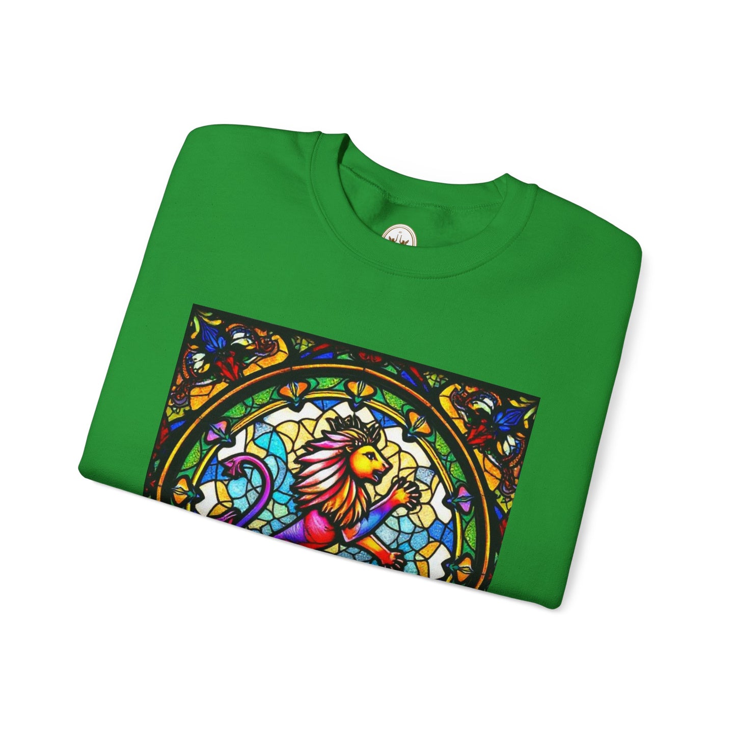 Unisex Heavy Blend™ Crewneck Sweatshirt, Glass, Leo Zodiac Design