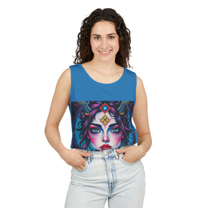 Unisex Garment-Dyed, Tank Top, Aquarius Design, Pop Art, 100% Ringspun US cotton