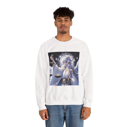 Unisex Heavy Blend™ Crewneck Sweatshirt,anime angel, Libra Zodiac Design