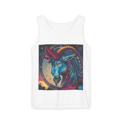 Unisex Garment-Dyed, Tank Top, Capricorn, Pop Art, 100% US cotton