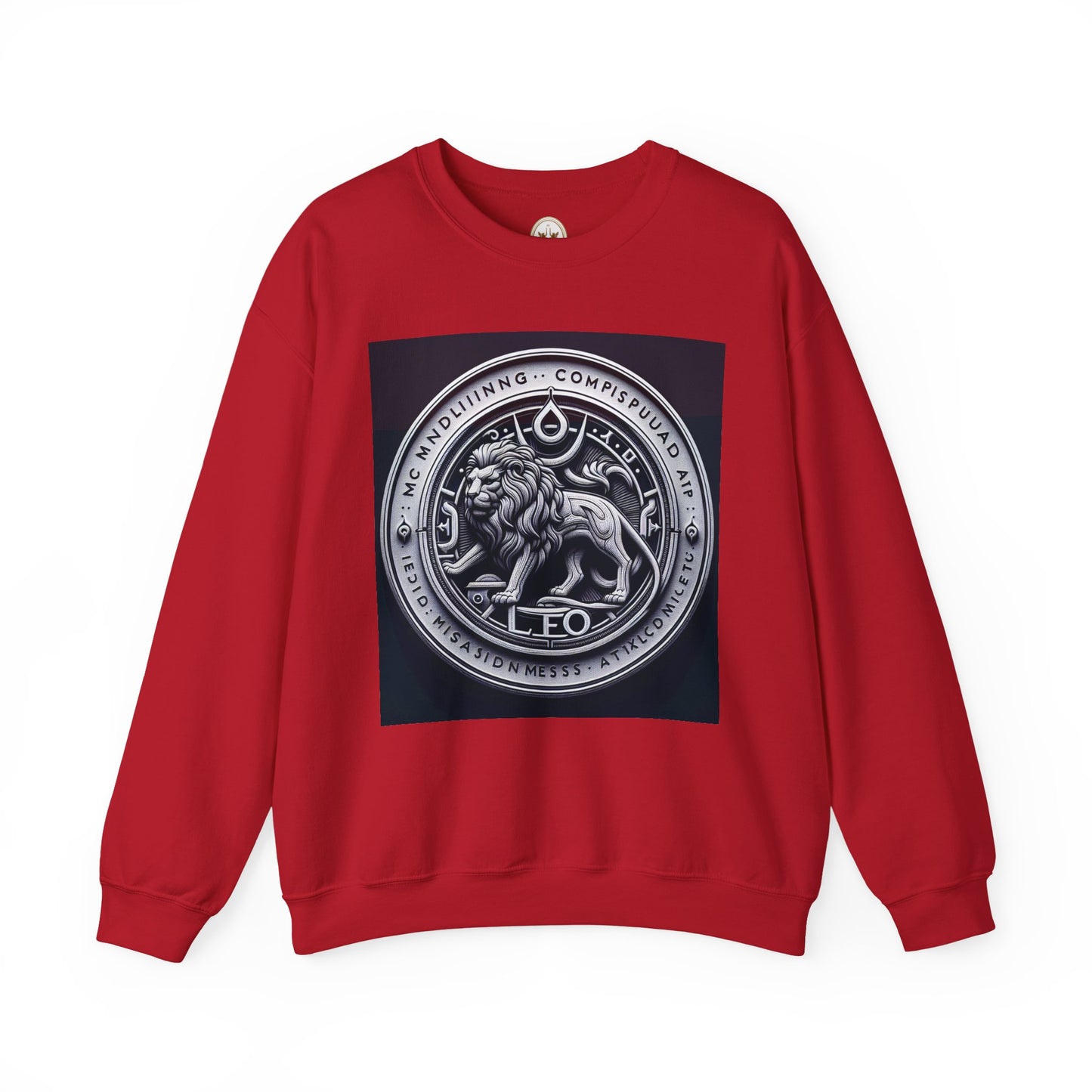 Unisex Heavy Blend™ Crewneck Sweatshirt, Lion Coin, Leo Zodiac Design