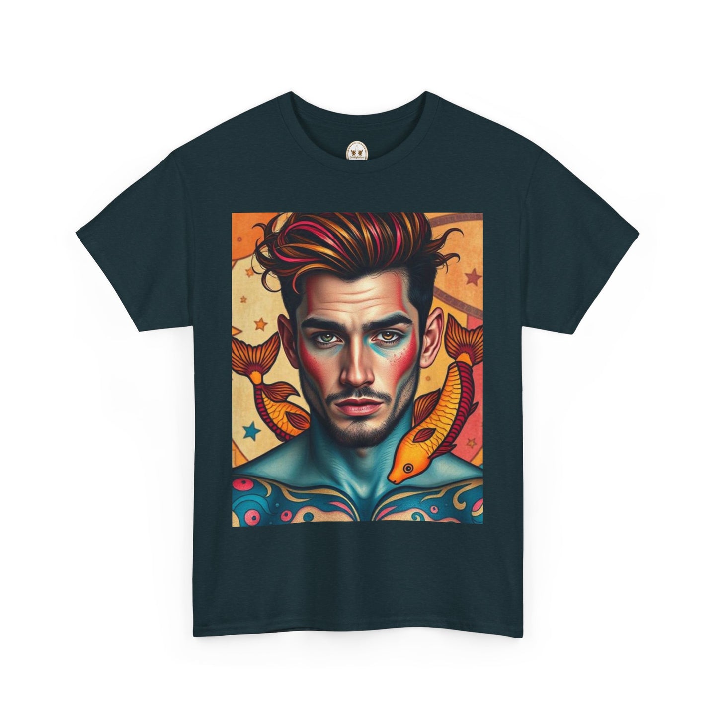 Unisex Heavy Cotton T-Shirt, Pisces, Zodiac v2, Sexy Art