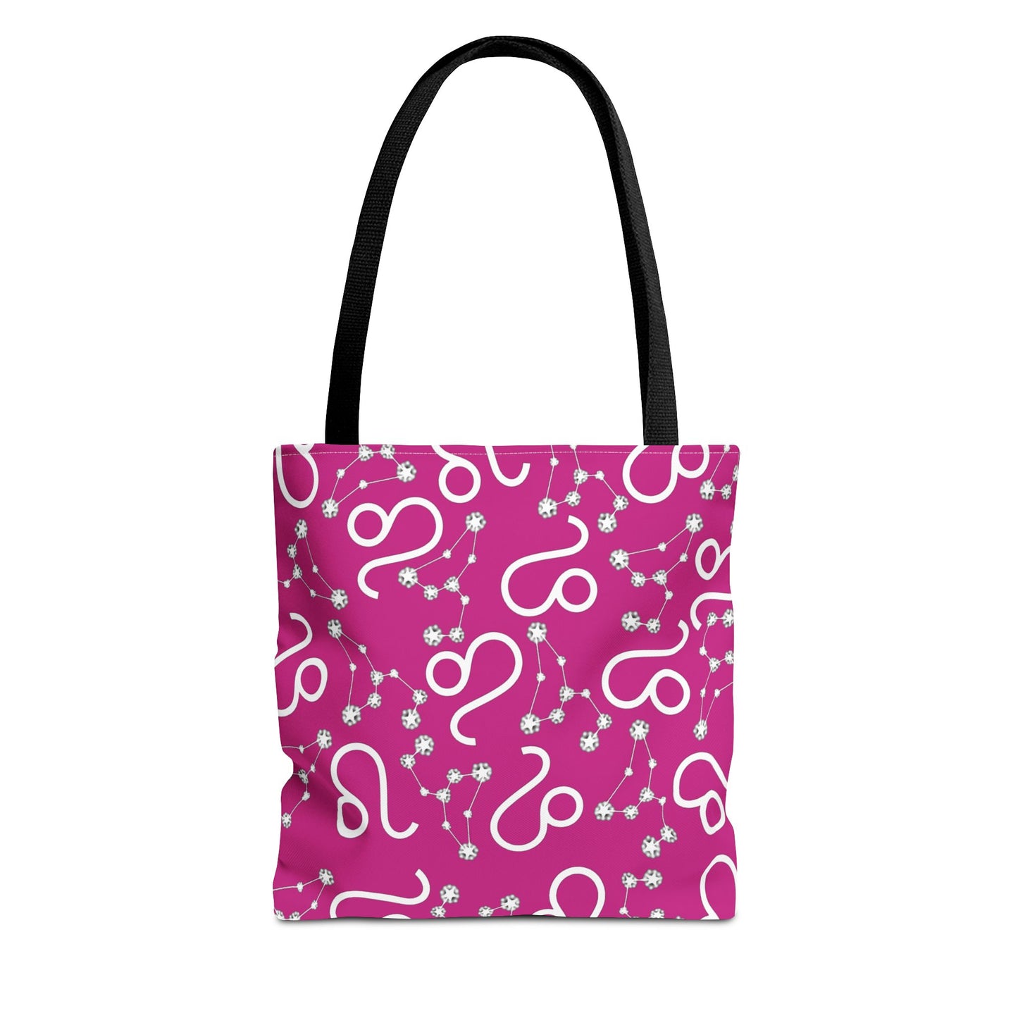Tote Bag, Leo Zodiac Sign, AOP, (Pink, White)