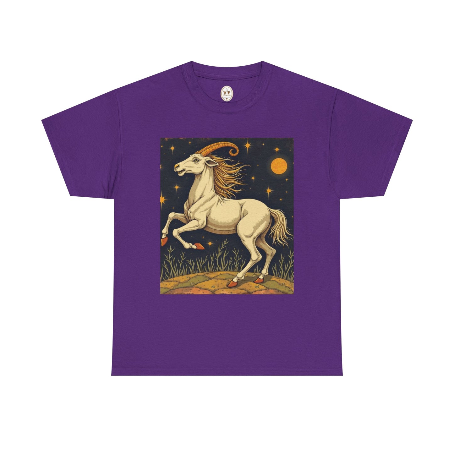 Unisex Heavy Cotton T-Shirt, Aries Animal, Zodiac Design