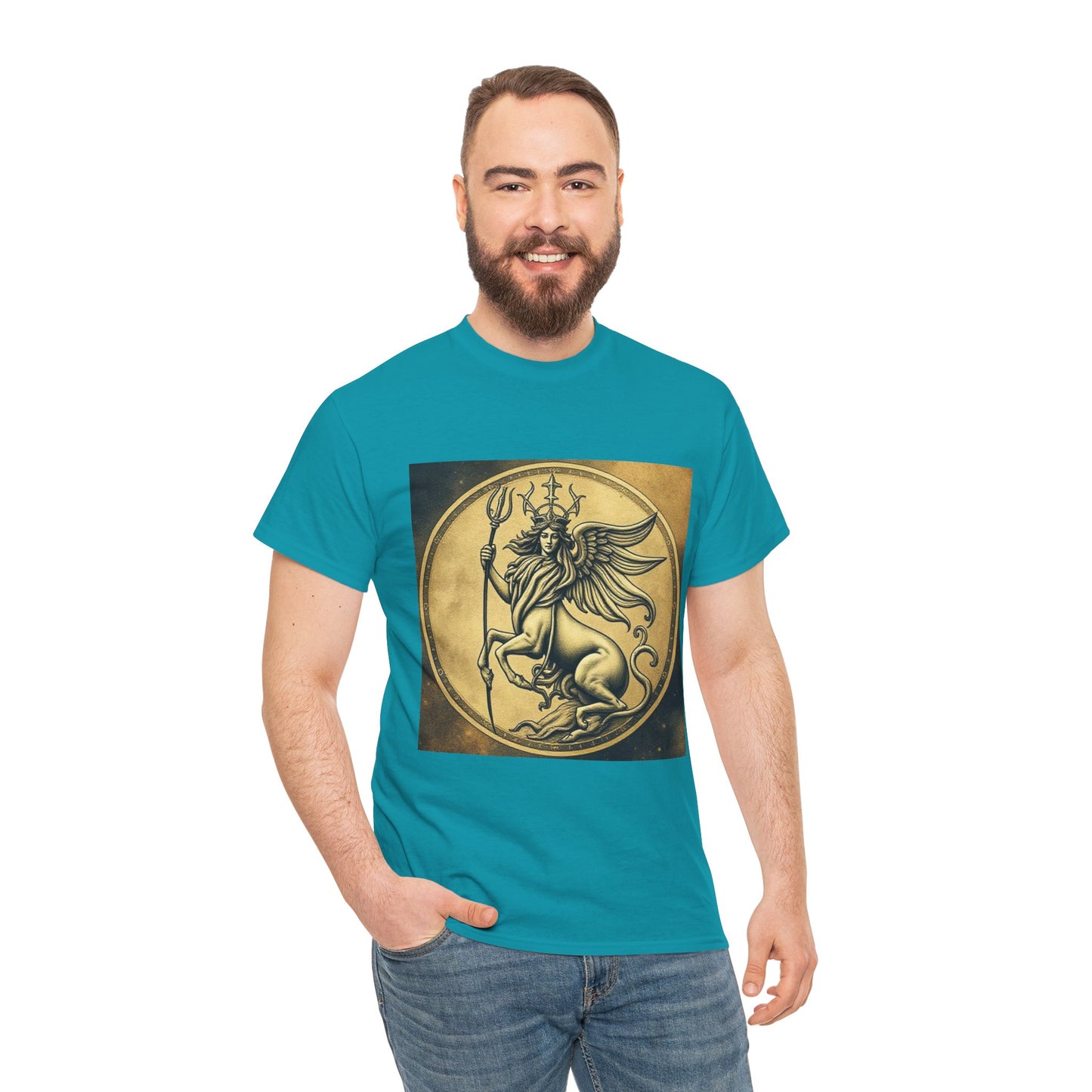 Unisex Heavy Cotton T-Shirt, Animal Angel v1, Virgo Zodiac Design