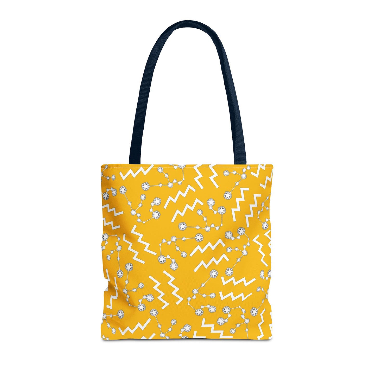 Tote Bag, Aquarius Zodiac Sign, AOP, (Yellow, White)