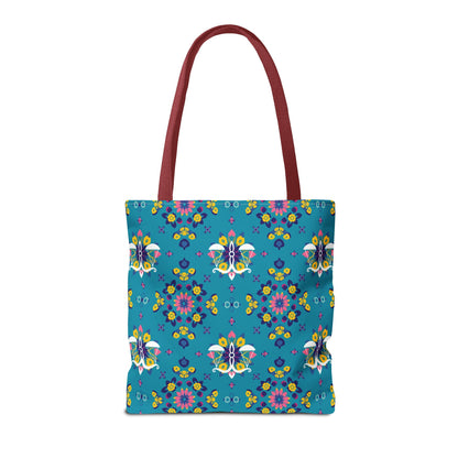 Tote Bag (AOP), Libra, Zodiac v1, Flower Pattern