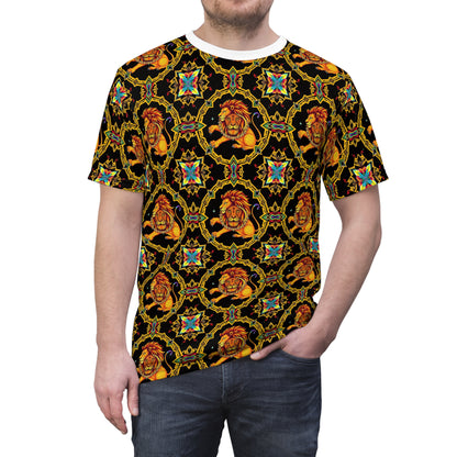 Unisex Cut & Sew T-Shirt, (AOP), Leo, Zodiac, Jewels Pattern