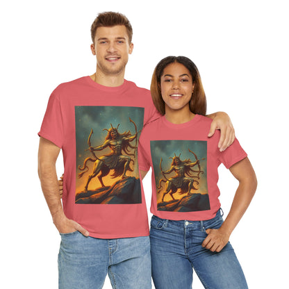 Unisex Heavy Cotton T-Shirt, Arrow Centaur v1, Sagittarius Zodiac Design