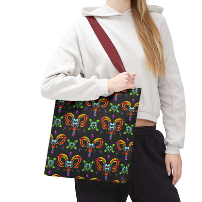 Tote Bag (AOP), Aries, Zodiac, Jewel Pattern