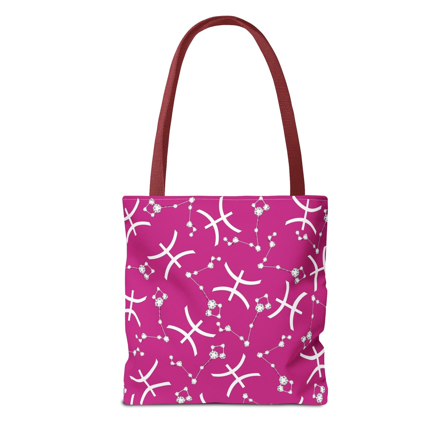 Tote Bag, Pisces Zodiac Sign, AOP, (Pink, White)