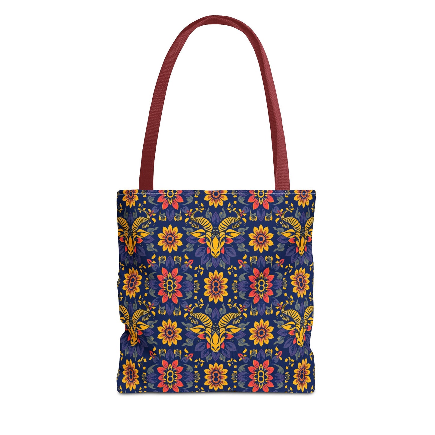 Tote Bag, (AOP), Taurus, Zodiac v3, Flower Pattern