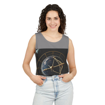 Unisex Garment-Dyed, Tank Top, Sagittarius Design, Planet Symbol, 100% US cotton