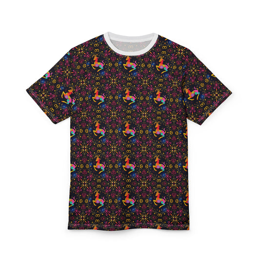 Unisex Cut & Sew T-Shirt, AOP, Capricorn, Zodiac v1, Pattern