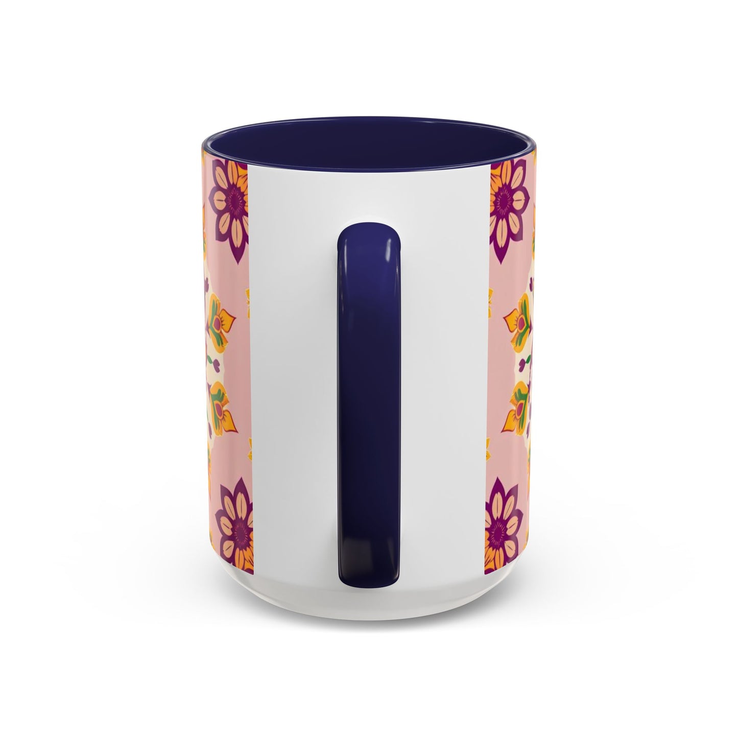 Accent Coffee Mug, Sagittarius, Zodiac v4. Flower Pattern, (11, 15oz)