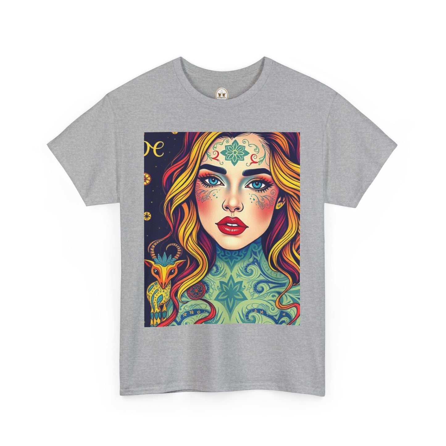 Unisex Heavy Cotton T-Shirt, Aquarius, Zodiac v2, Sexy Art