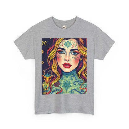 Unisex Heavy Cotton T-Shirt, Aquarius, Zodiac v2, Sexy Art