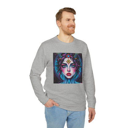 Adidas, Unisex Fleece Crewneck Sweatshirt, Aquarius, Pop Art, Zodiac