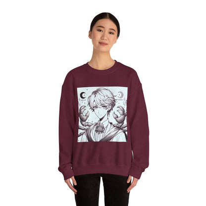 Unisex Heavy Blend™ Crewneck Sweatshirt,Two Moon, Cancer Zodiac Design