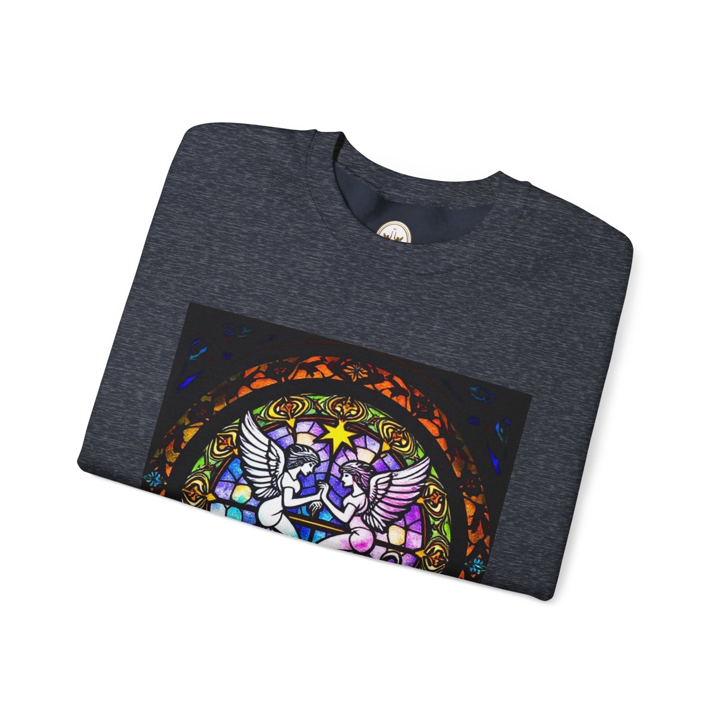 Unisex Heavy Blend™ Crewneck Sweatshirt, Glass 1, Gemini Zodiac Design