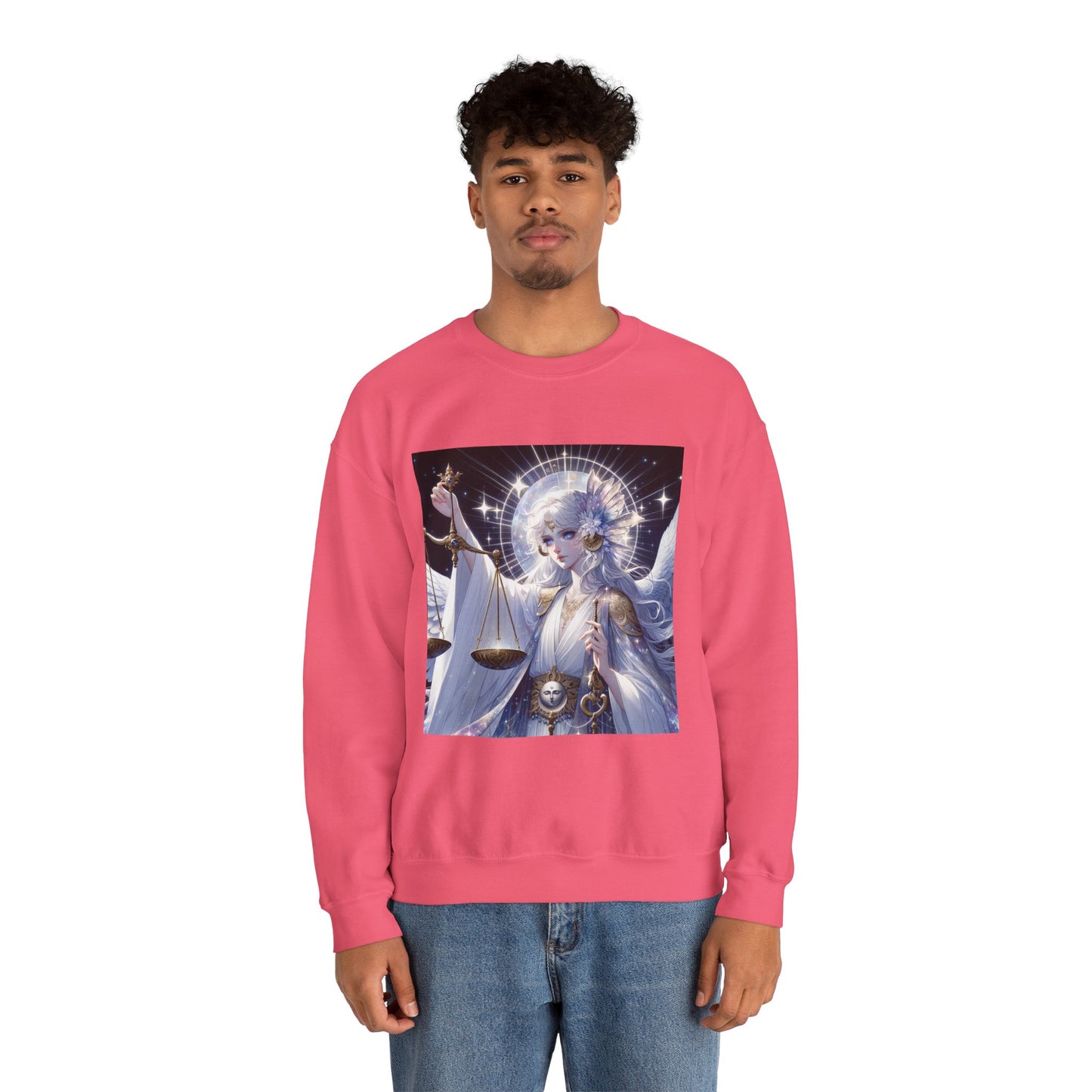 Unisex Heavy Blend™ Crewneck Sweatshirt,anime angel, Libra Zodiac Design