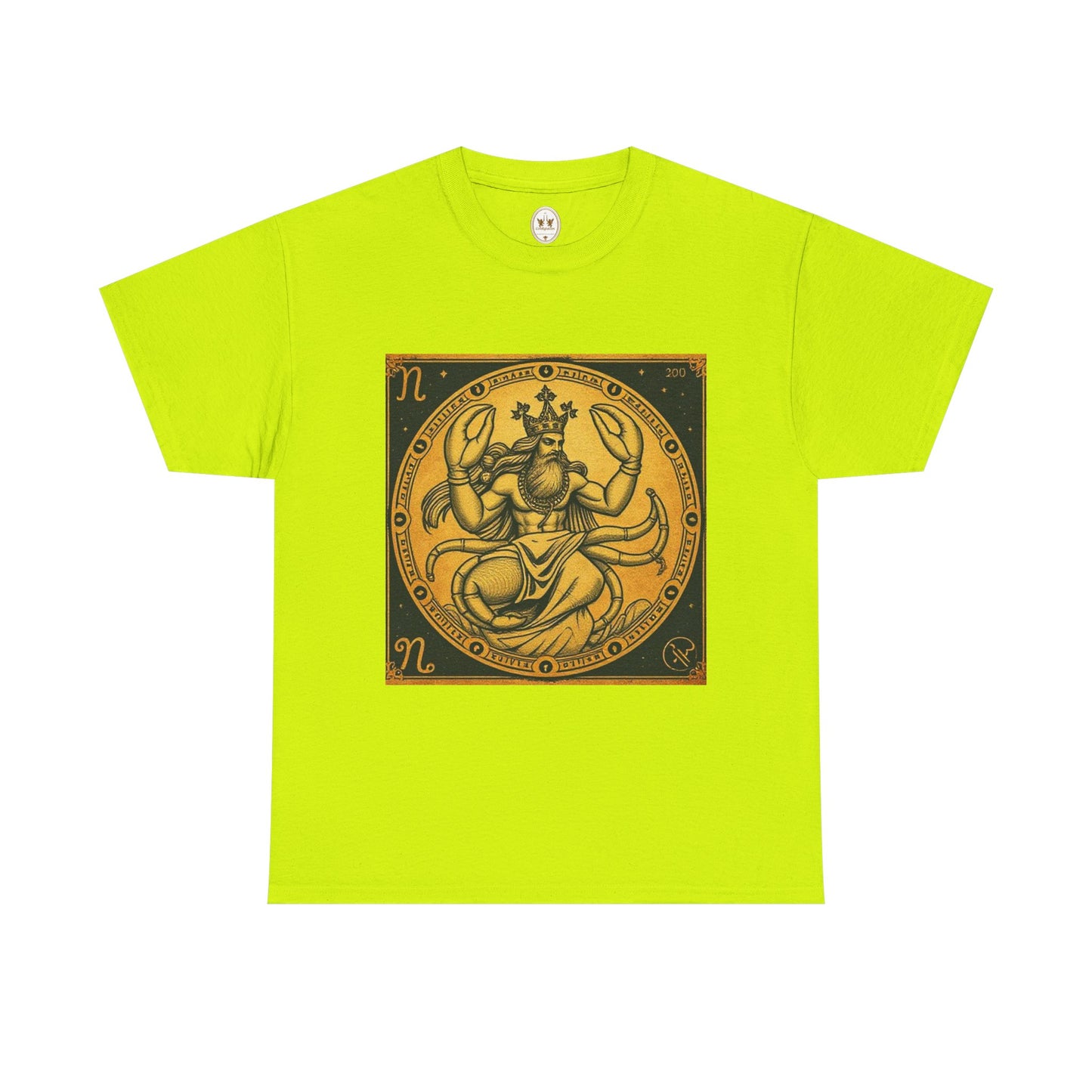 Unisex Heavy Cotton T-Shirt, Crab King, Cancer Zodiac Design