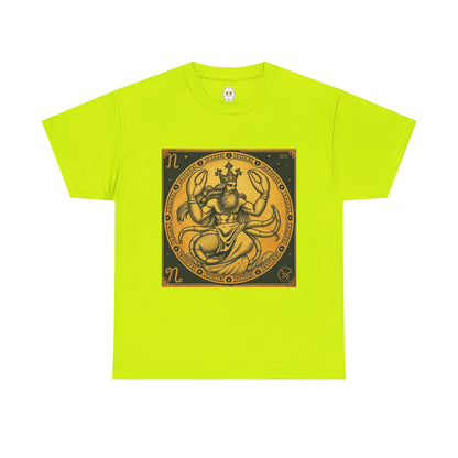 Unisex Heavy Cotton T-Shirt, Crab King, Cancer Zodiac Design