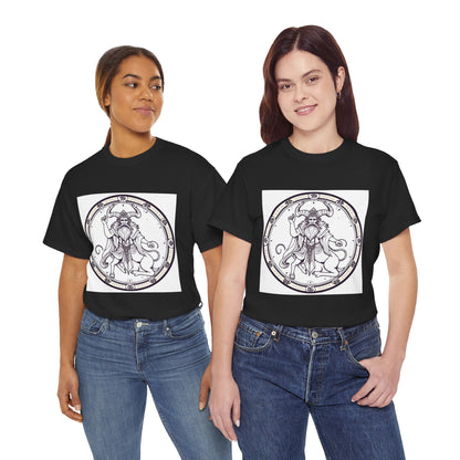 Unisex Heavy Cotton T-Shirt, Bull Centaur, Taurus Zodiac Design