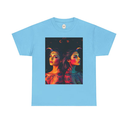 Unisex Heavy Cotton T-Shirt, Gemini, Zodiac, Sexy Art